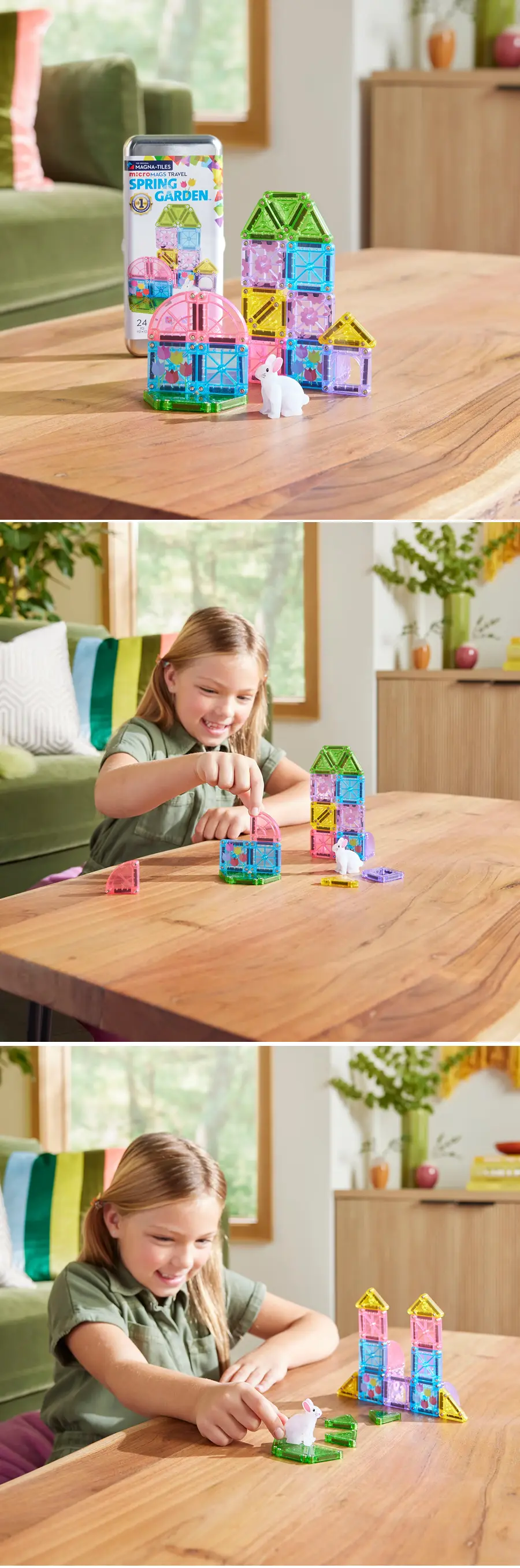 Magna-Tiles MicroMAGS 迷你磁力積木/ 春日花園旅行套裝 24片