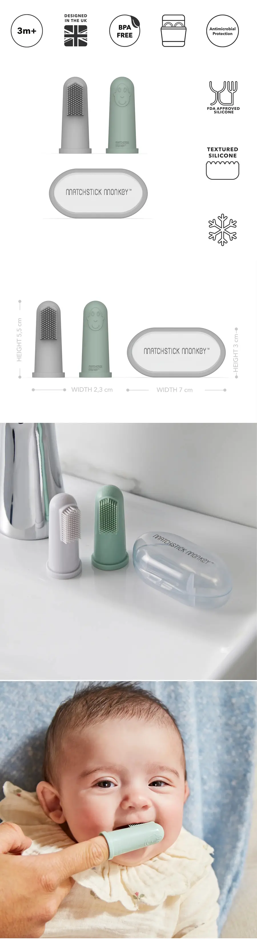 Matchstick Monkey 全矽膠指套牙刷套裝