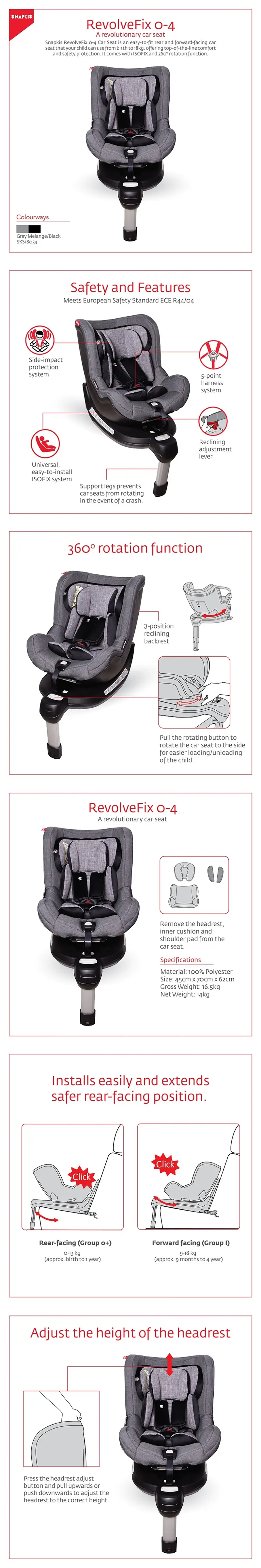 Snapkis Revolvefix 嬰幼兒汽車安全座椅