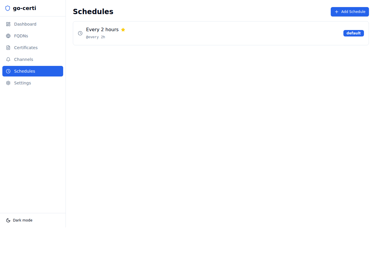 Schedules
