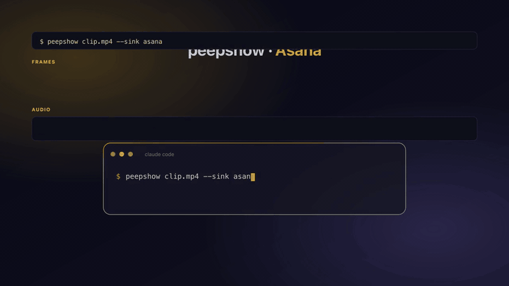 peepshow → asana demo
