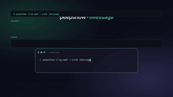peepshow → iMessage demo
