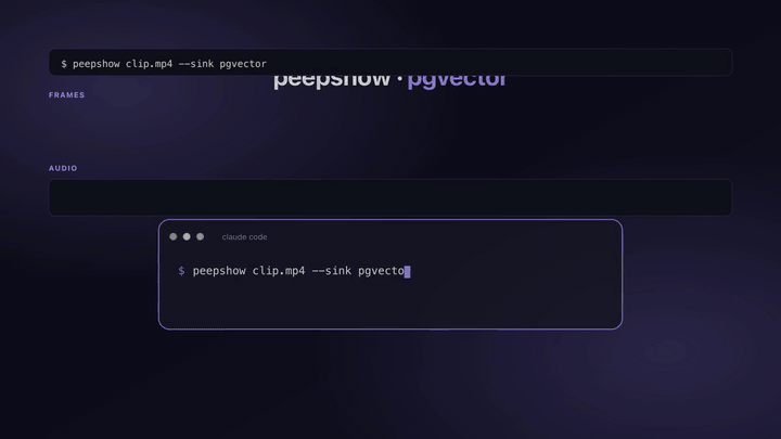 peepshow → pgvector demo