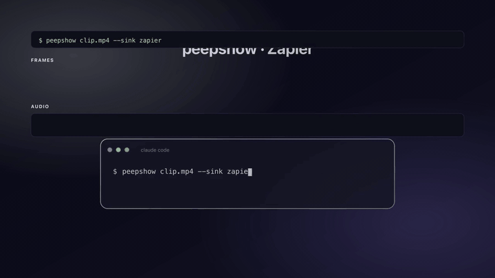 peepshow → zapier demo