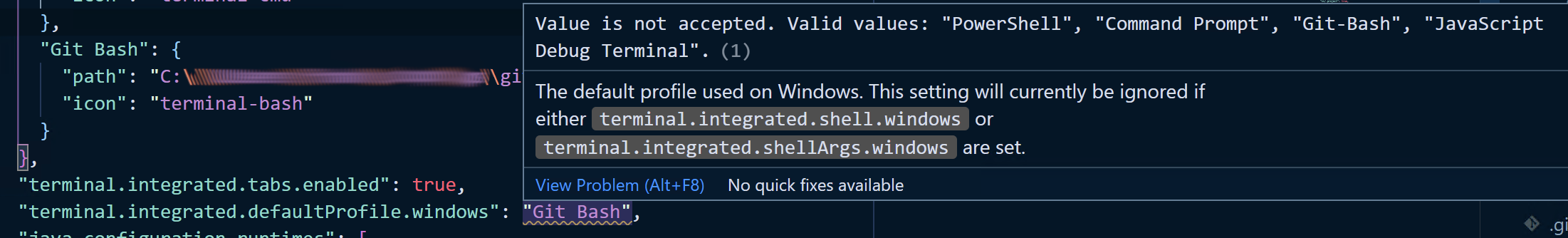 git bash is not accepted