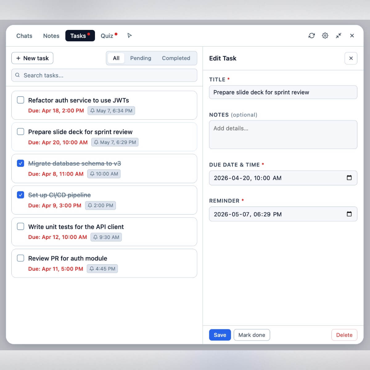 Tasks