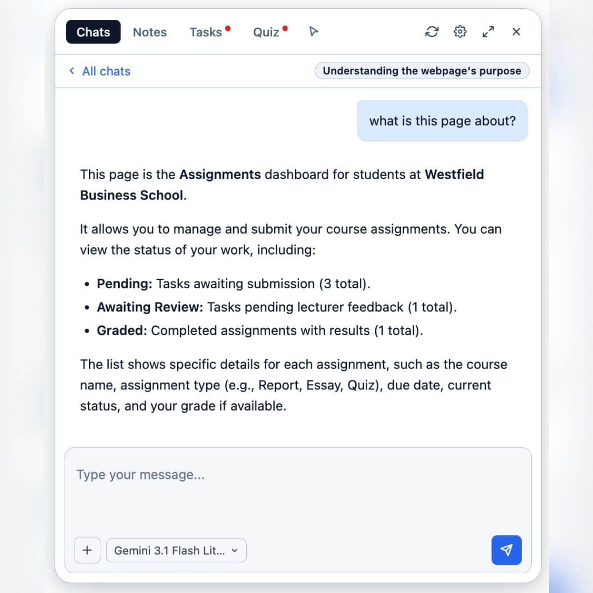 Chat about the page