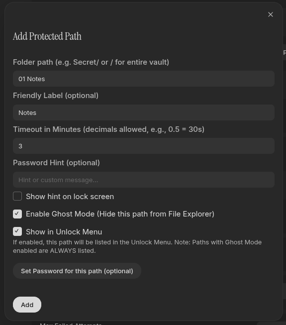 Protect new path with Ghost Mode
