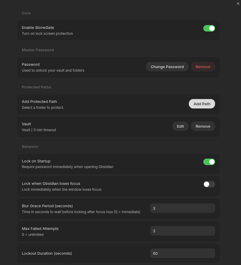 Settings tab 1