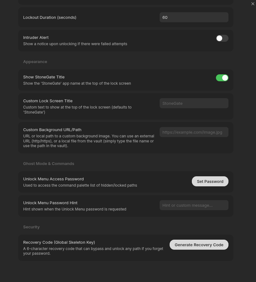Settings tab 2