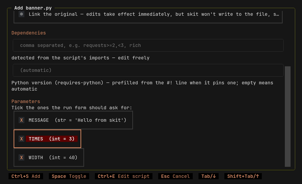 Adding a script