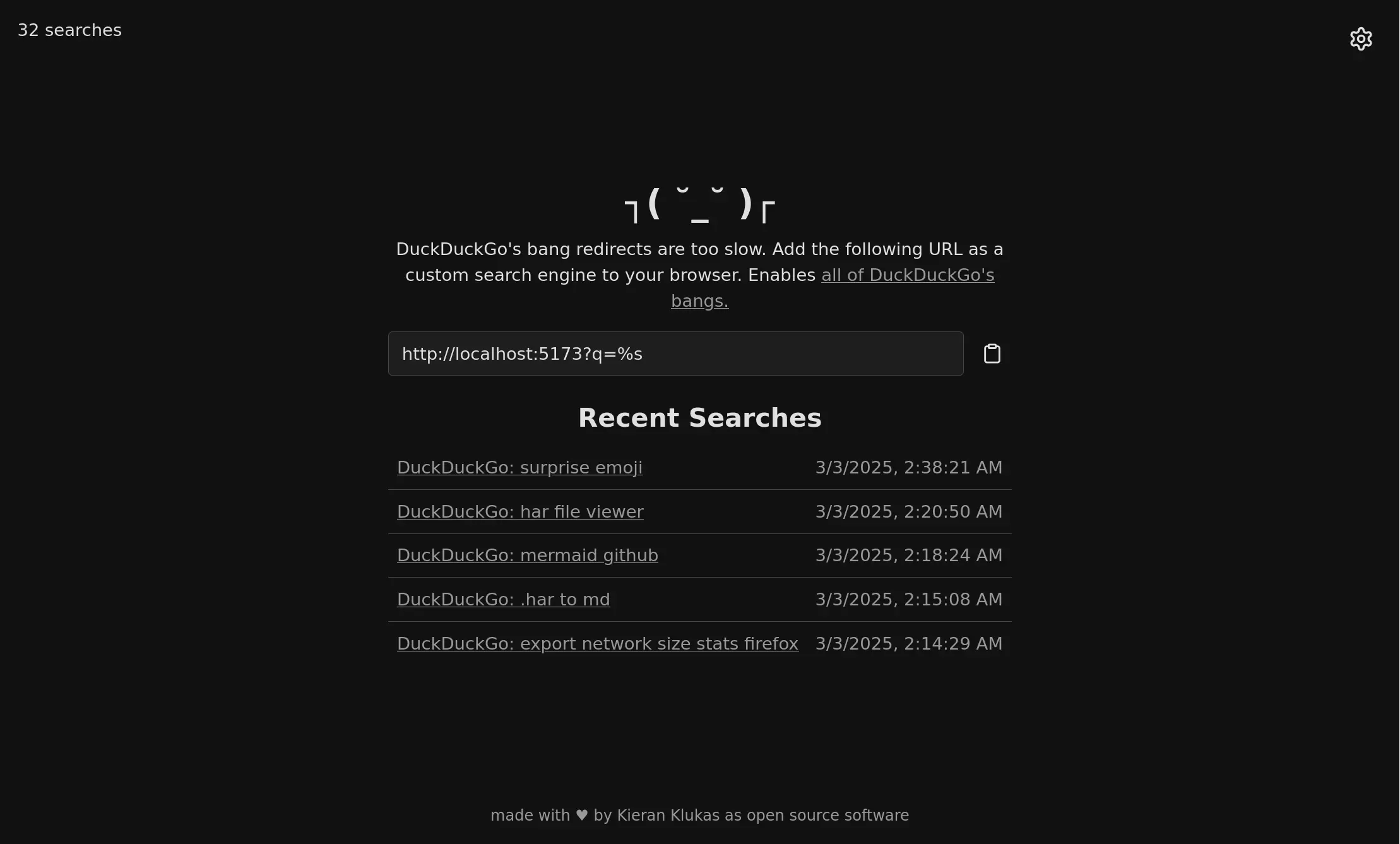 Dark Mode with Search History