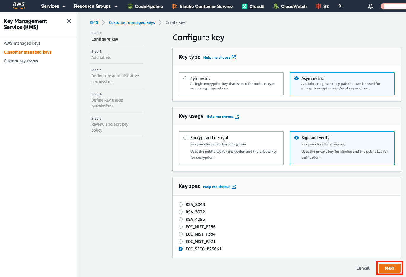 Key configuration options