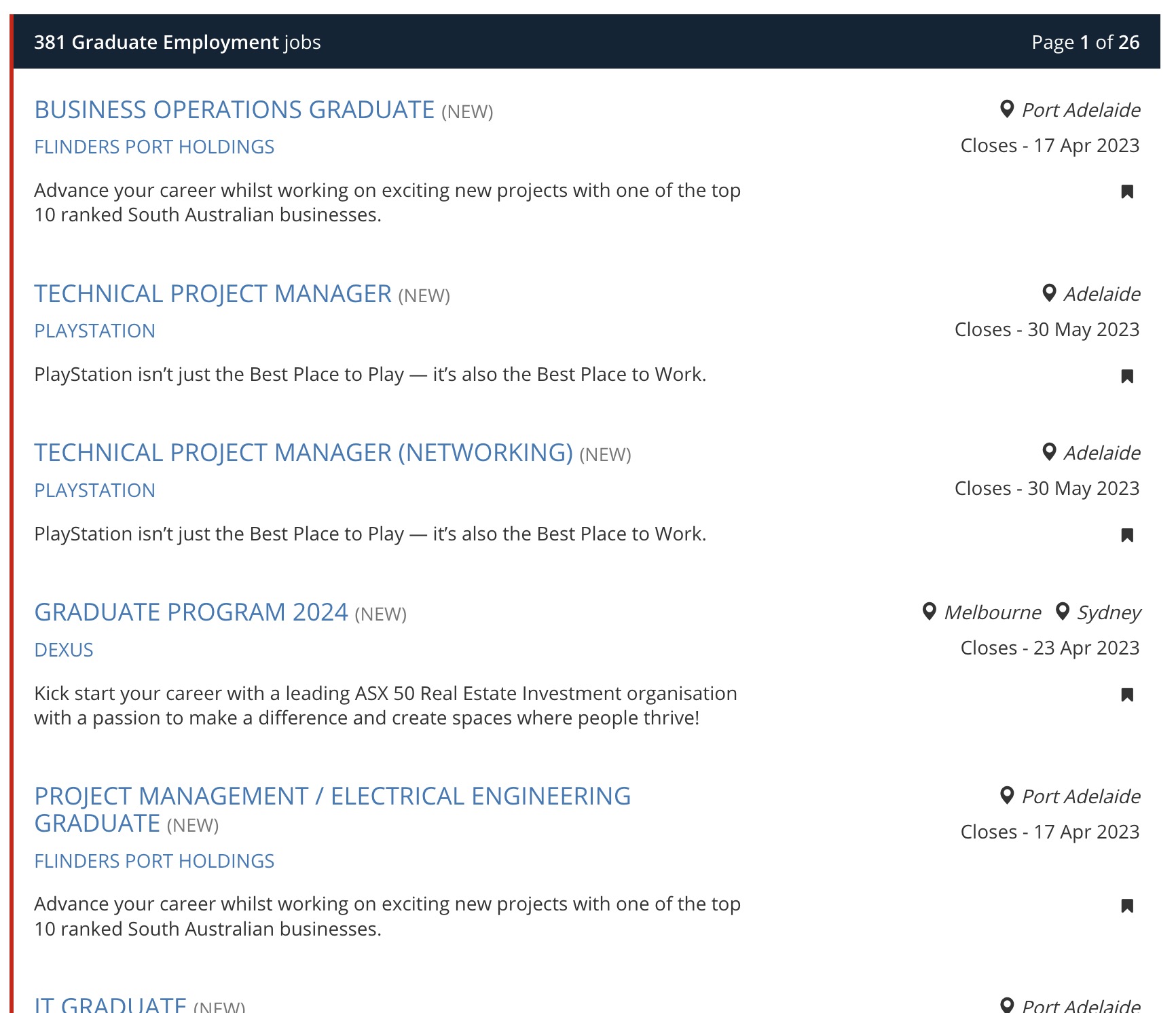 navigation page of career hub