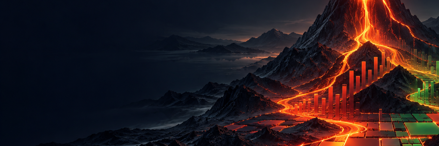 Volcano hierarchical heatmap landscape