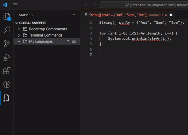 Manually Bind Snippets to Languages