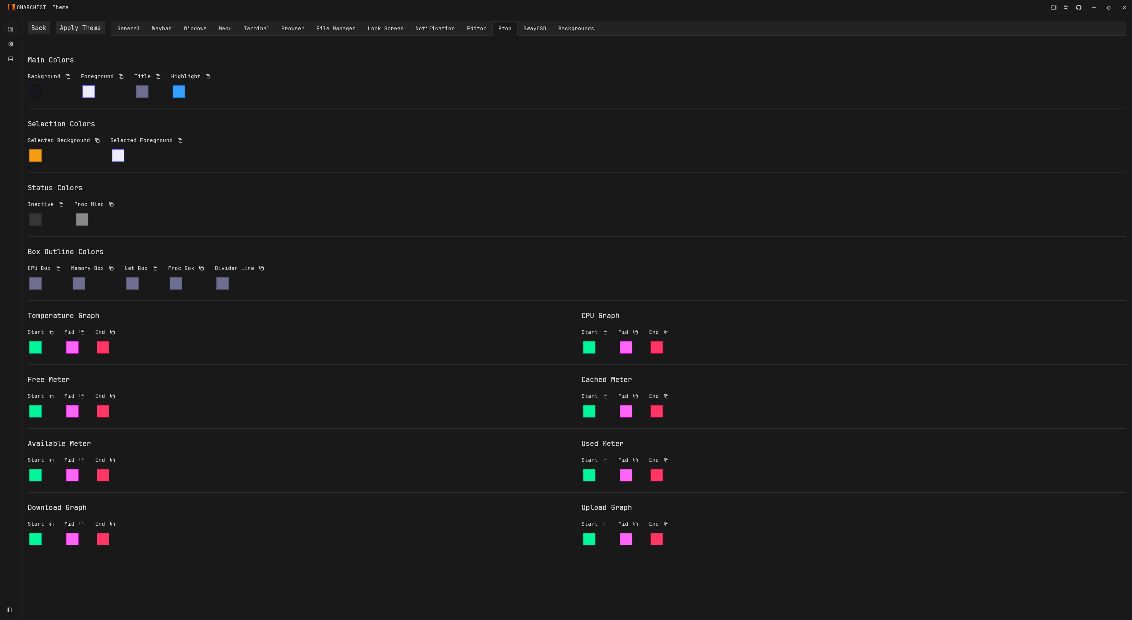 Omarchist theme designer