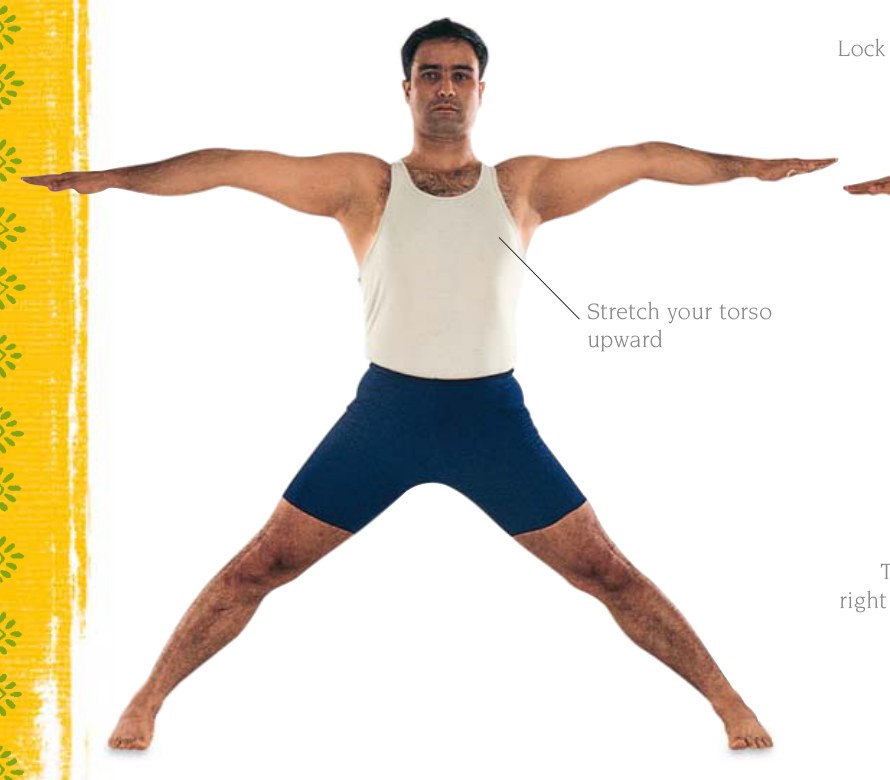 Utthita Trikonasana — giữ vai trái thẳng