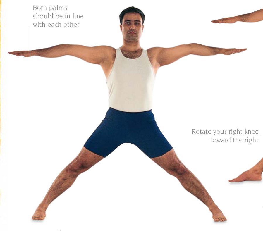 Utthita Trikonasana — kéo giãn các ngón tay về phía trần nhà