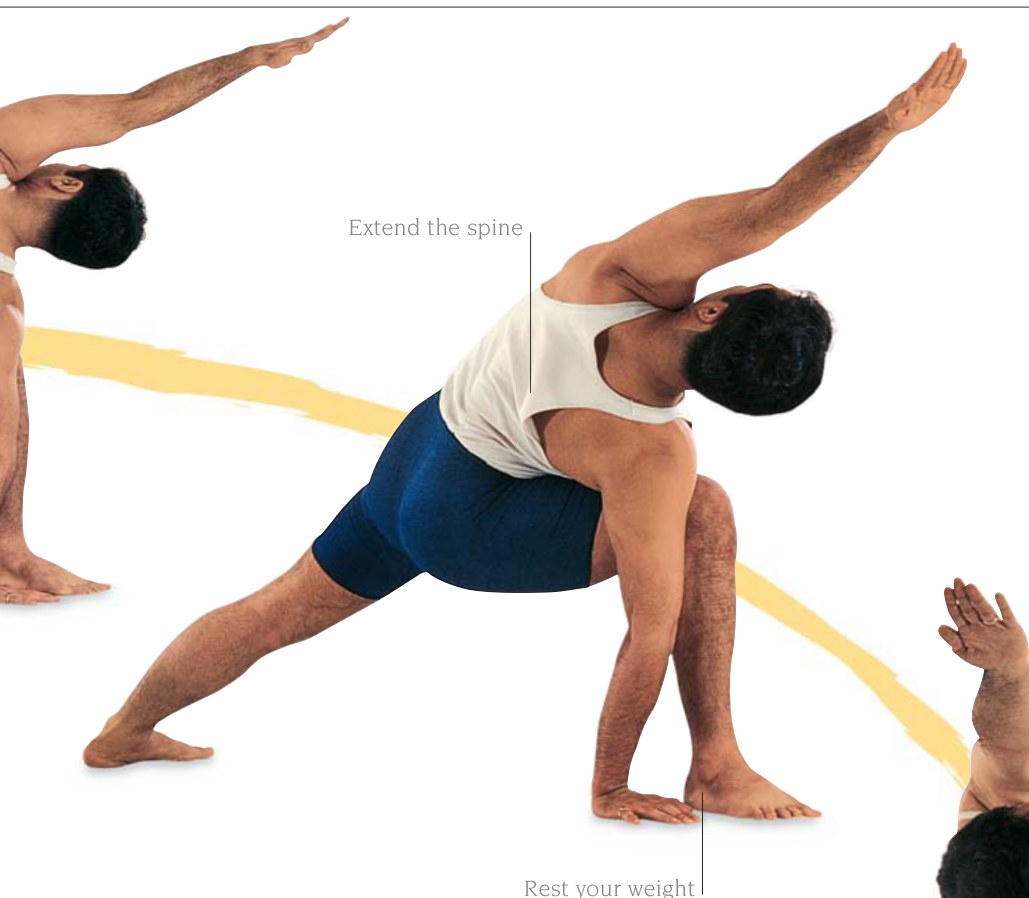 Utthita Parsvakonasana — giữ thân mình thẳng
