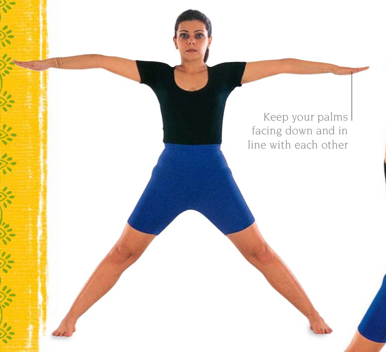 Uttanasana — đẩy thân mình và cột sống xuống