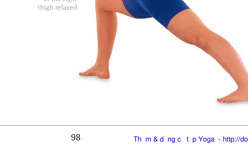 Virabhadrasana 1 — kéo dài cột sống lên từ xương cụt