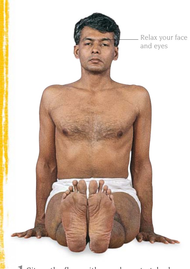 Dandasana — ngồi trên xương mông