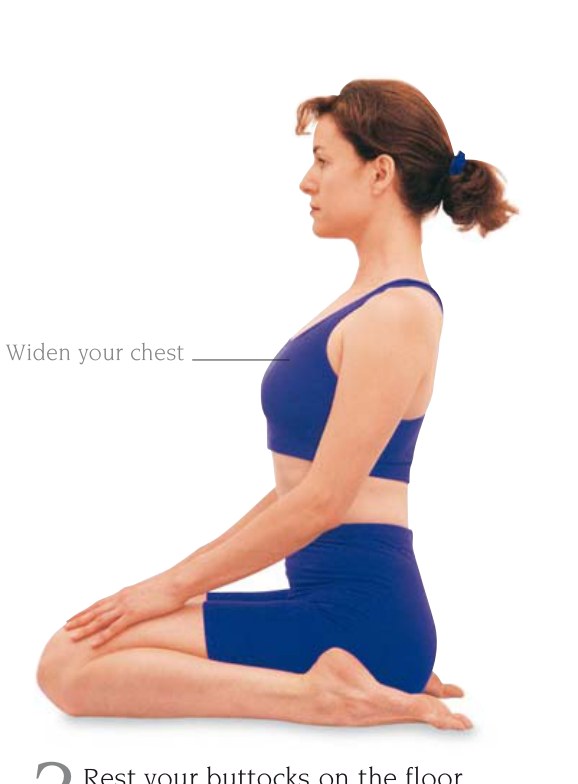 Virasana — hai đầu gối sát nhau