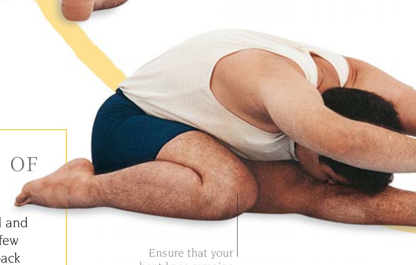 Trianga Mukhaikapada Paschimottanasana — duỗi hai cánh tay