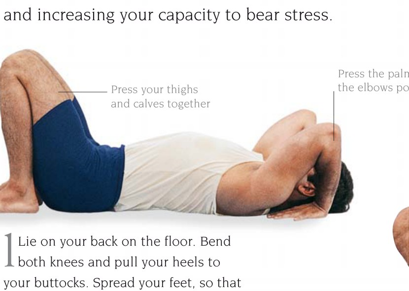 Supta Virasana — xoay hai gót chân ra ngoài