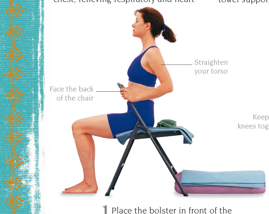 Viparita Dandasana — hướng mặt vào tựa lưng ghế