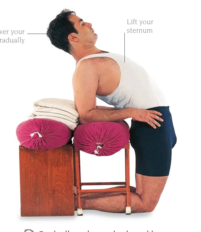 Ustrasana — hạ đầu từ từ
