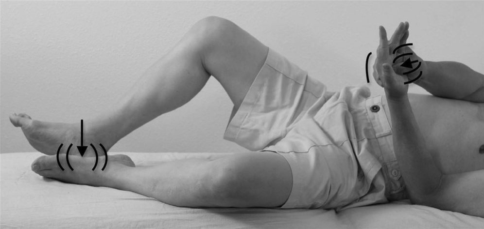 Kích thích huyệt Lao Cung và Dũng Tuyền — ấn kèm rung
