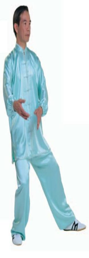 Chuyển trọng tâm về sau và đưa cả hai cánh tay xuống và sang phải
