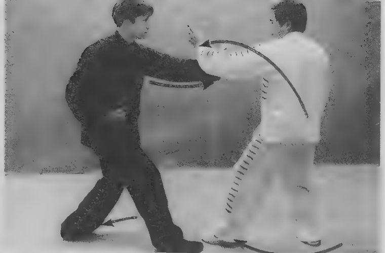 Hình Hổ: kéo chân phải về phía chân trái