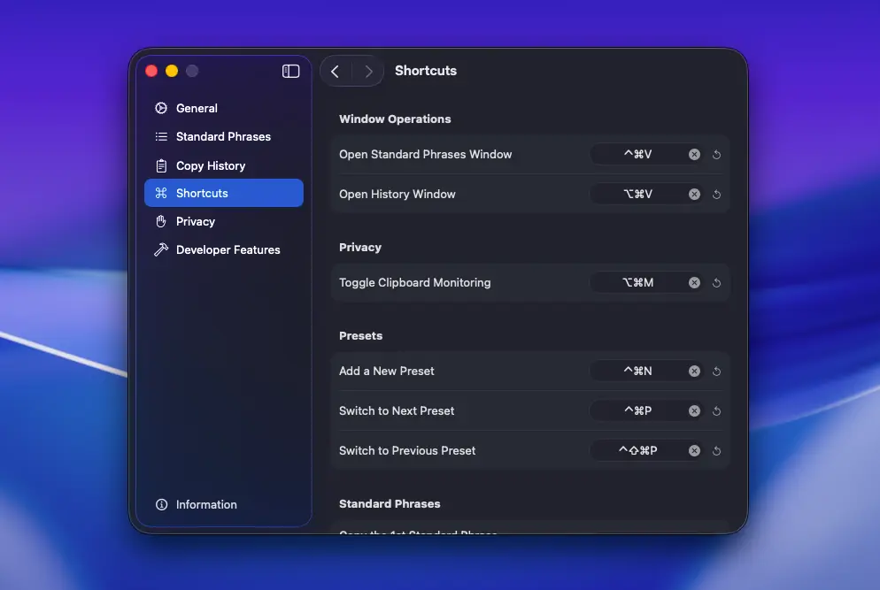Shortcut Keys