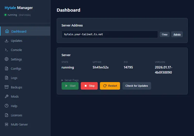 dashboard screenshot