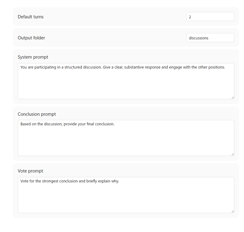 Discussion Hub settings