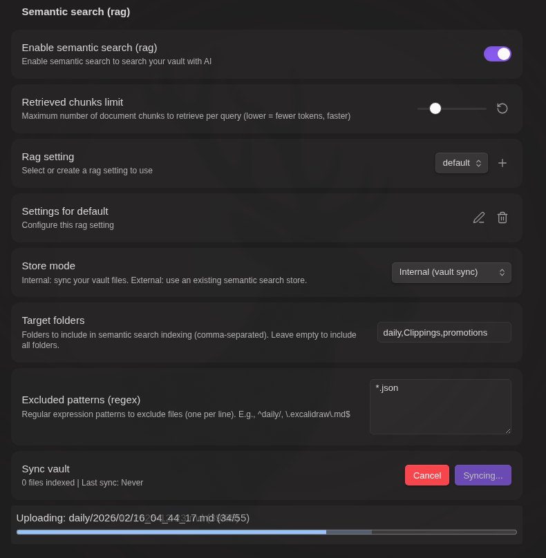 RAG Settings