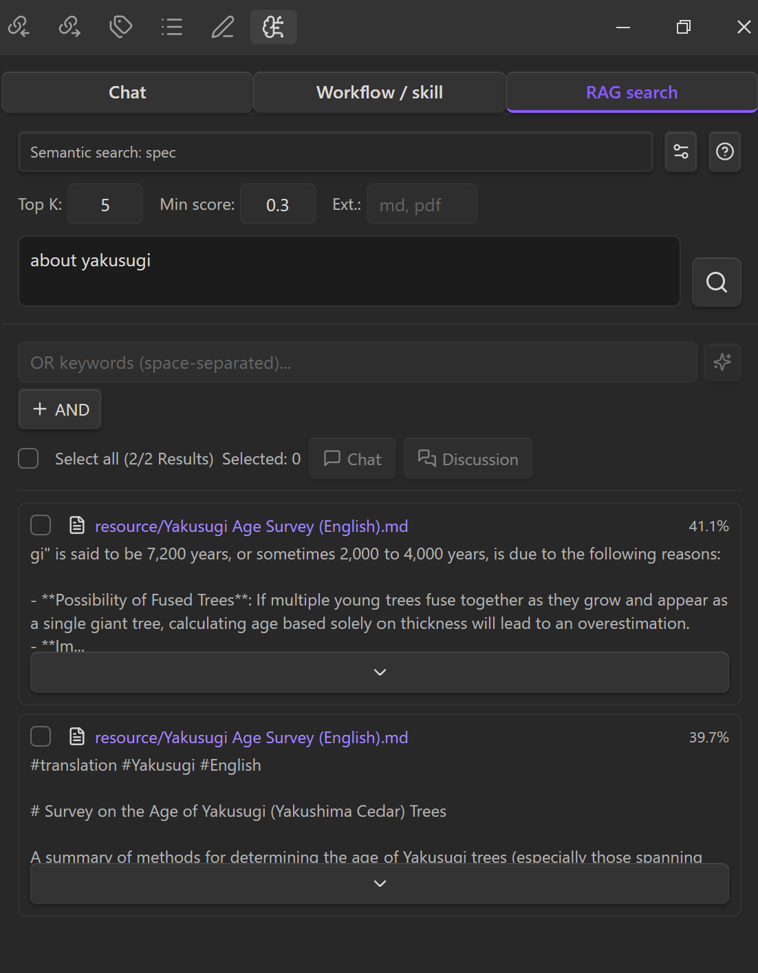 RAG search results filtered by Jev
