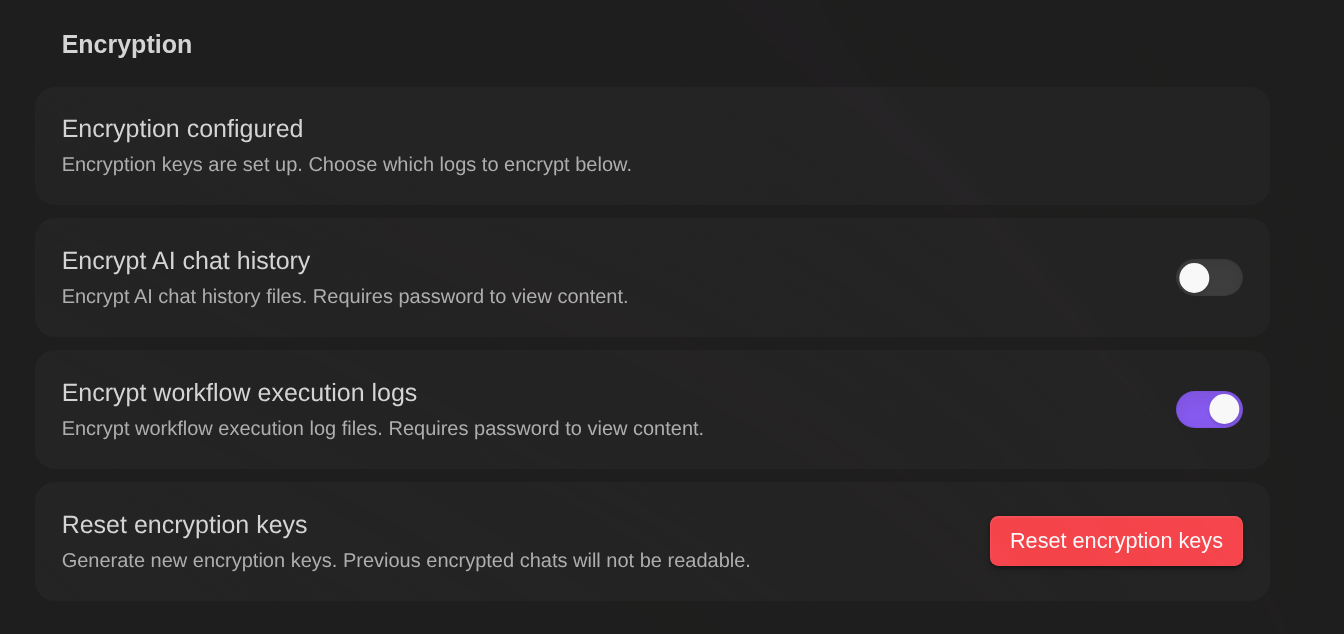 Encryption Settings