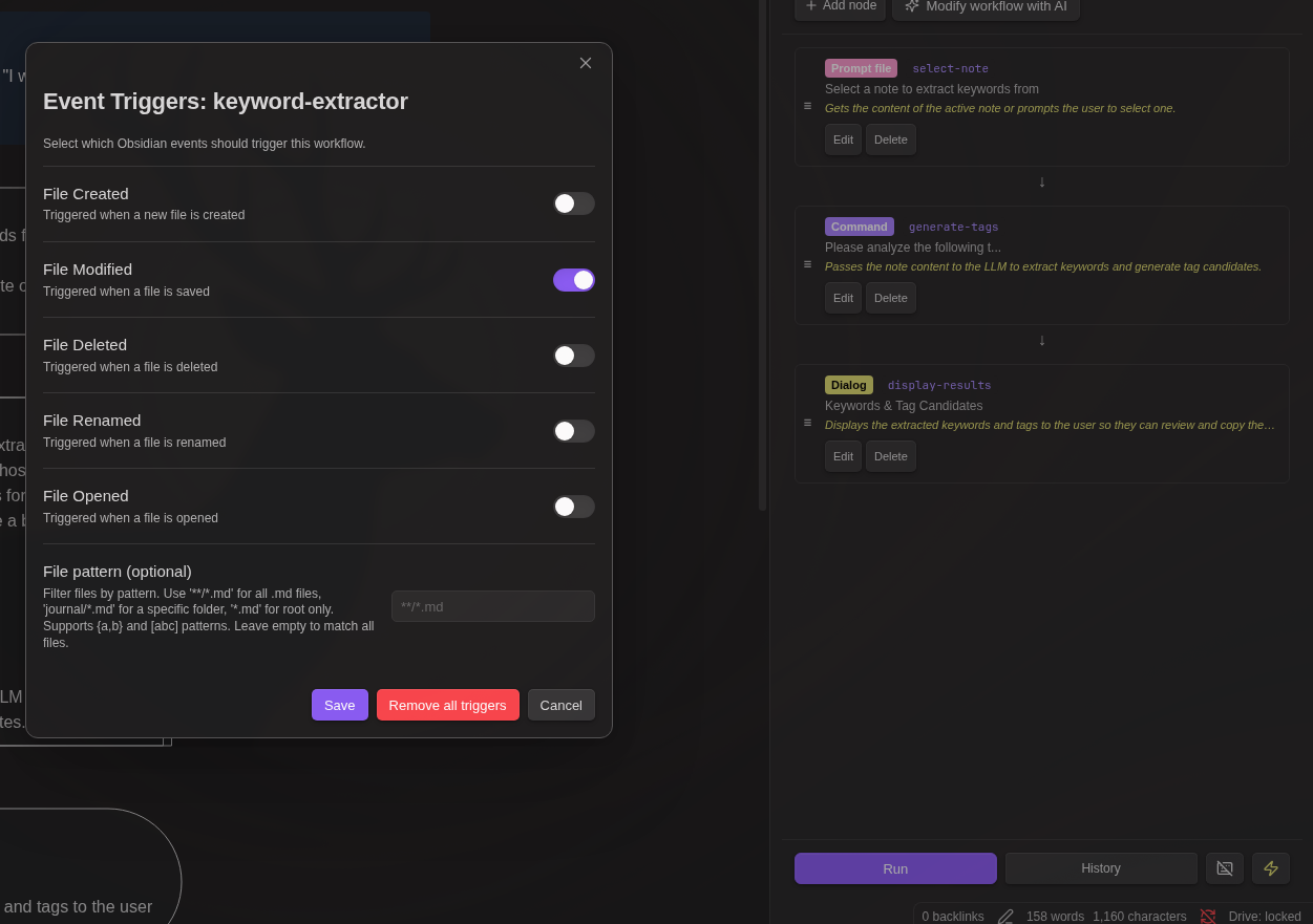 Event Trigger Settings