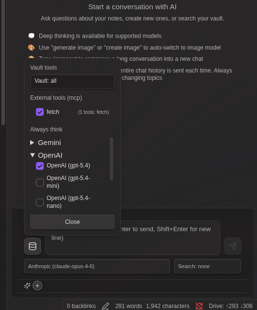 Always Think Settings
