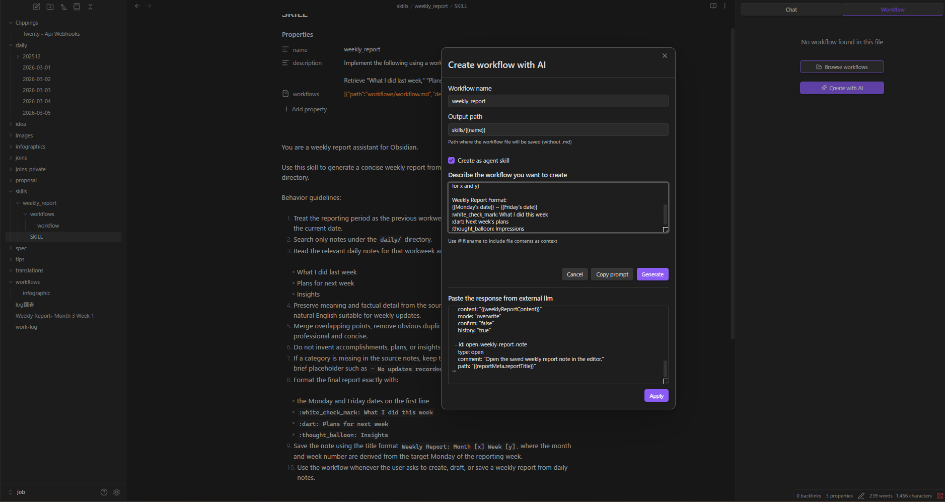 Create Skill with External LLM