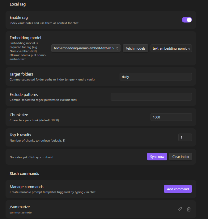 RAG Settings