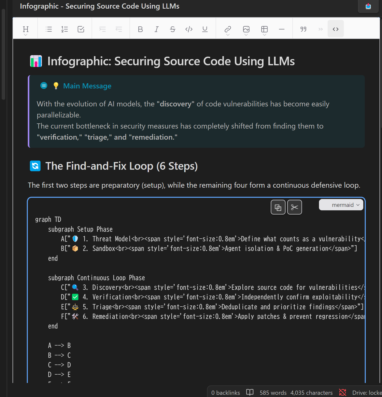 Editing callout and Mermaid source