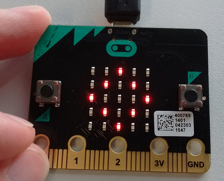 The front side of a micro:bit