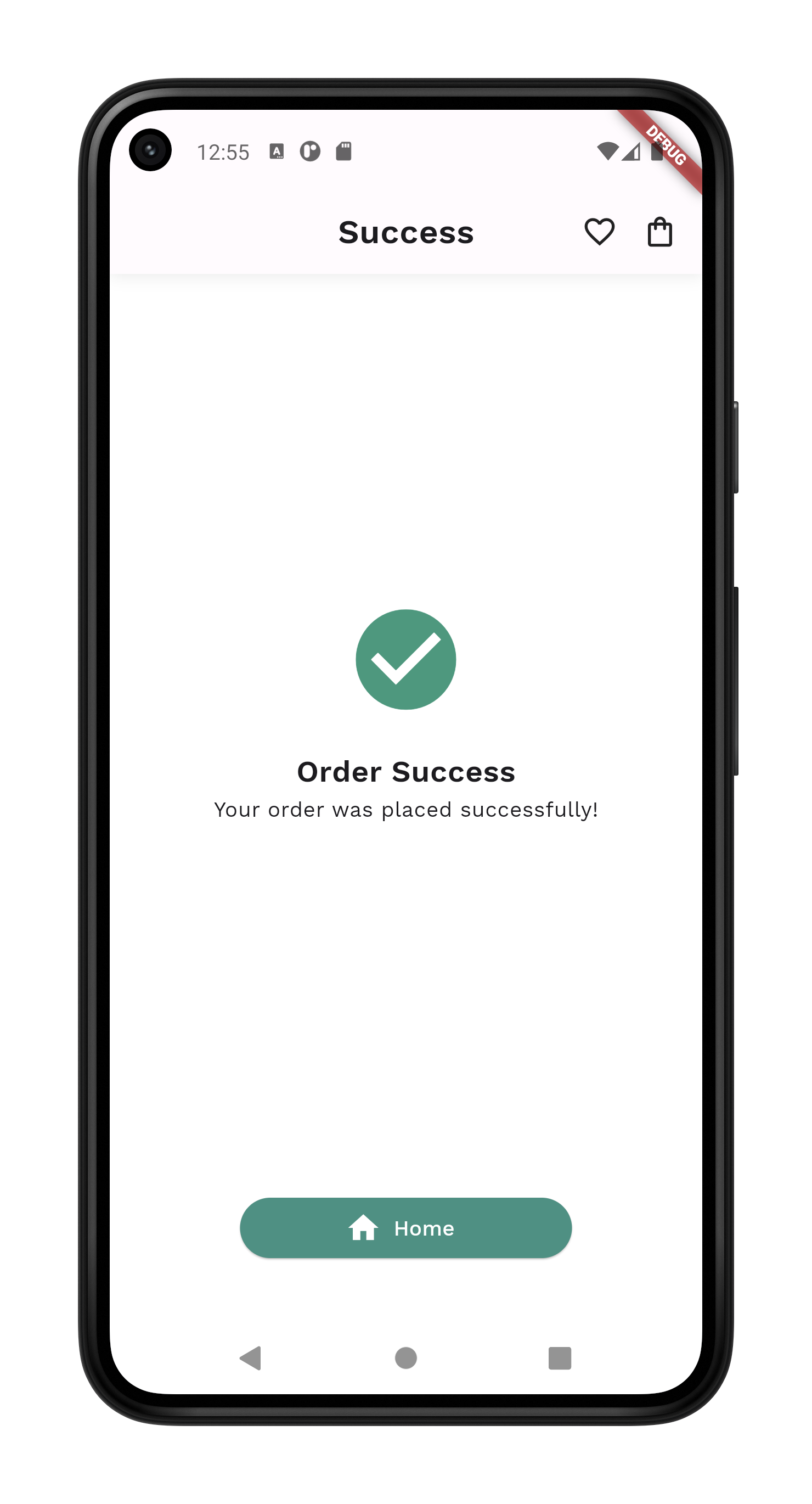 Order SUccess Screen