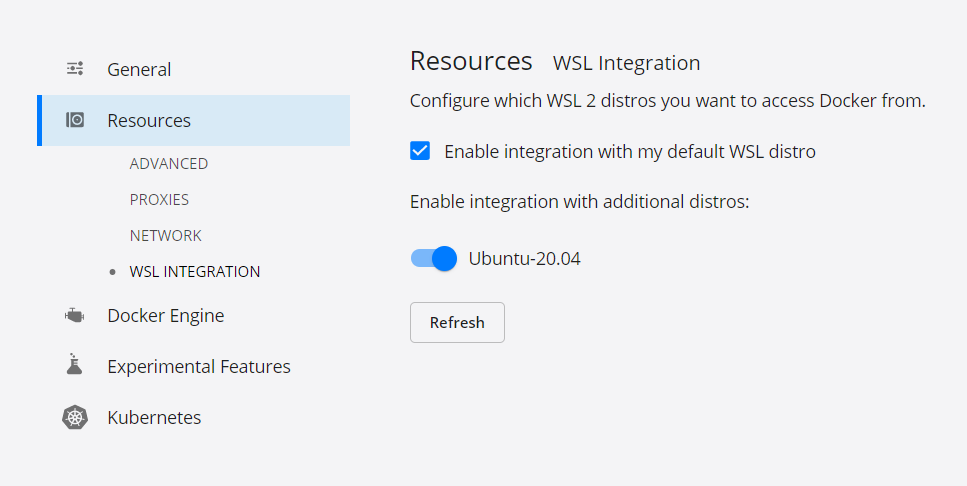 Docker WSL統合