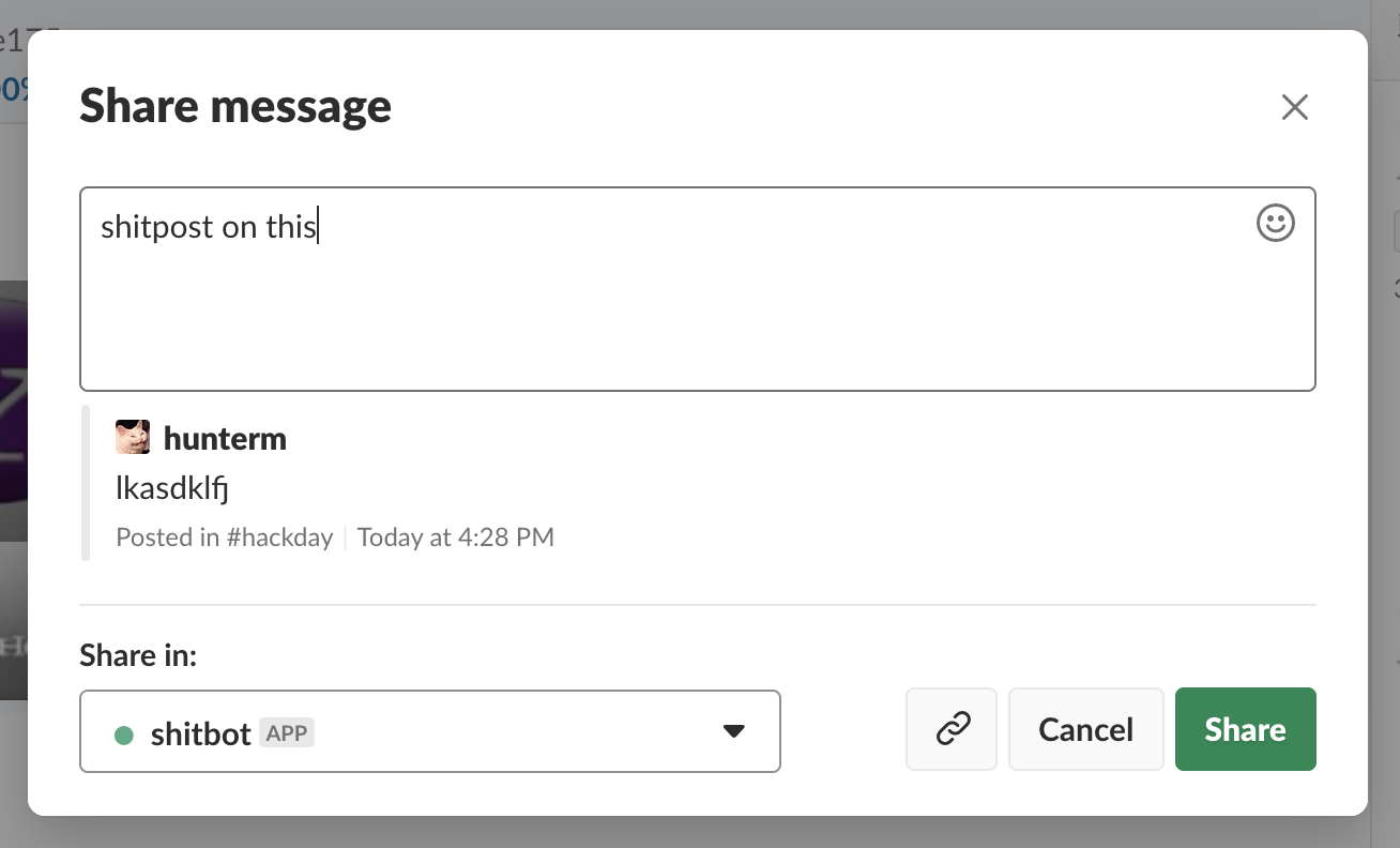 share message ui